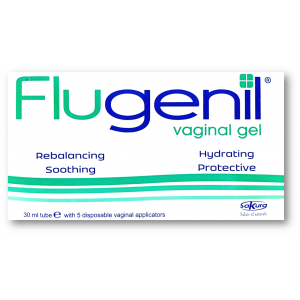 FLUGENIL VAGINAL GEL ( HYALURONIC ACID + SOYBEAN EXTRACT + GLYCOLIC EXTRACT OF MALLOW + BORIC ACID + CALENDULA + MELALEUCA ( TERPINEN-4-OL ) + ALOE VERA GEL ) 30 ML TUBE